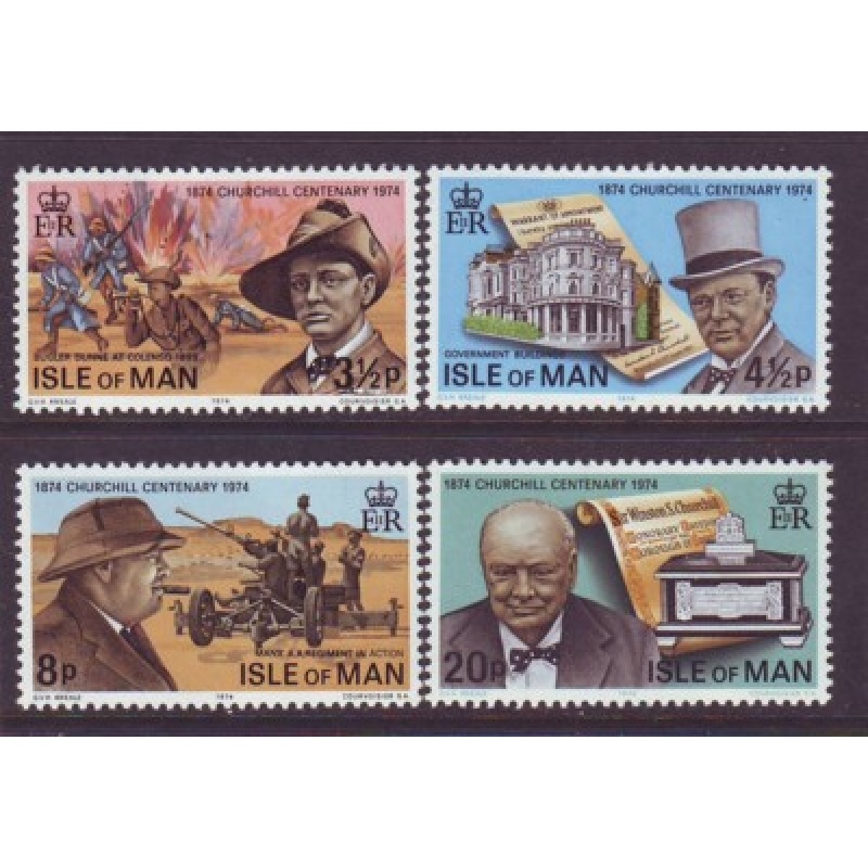 Isle of Man Sc 48-51 1974 Churchill stamp set mint NH
