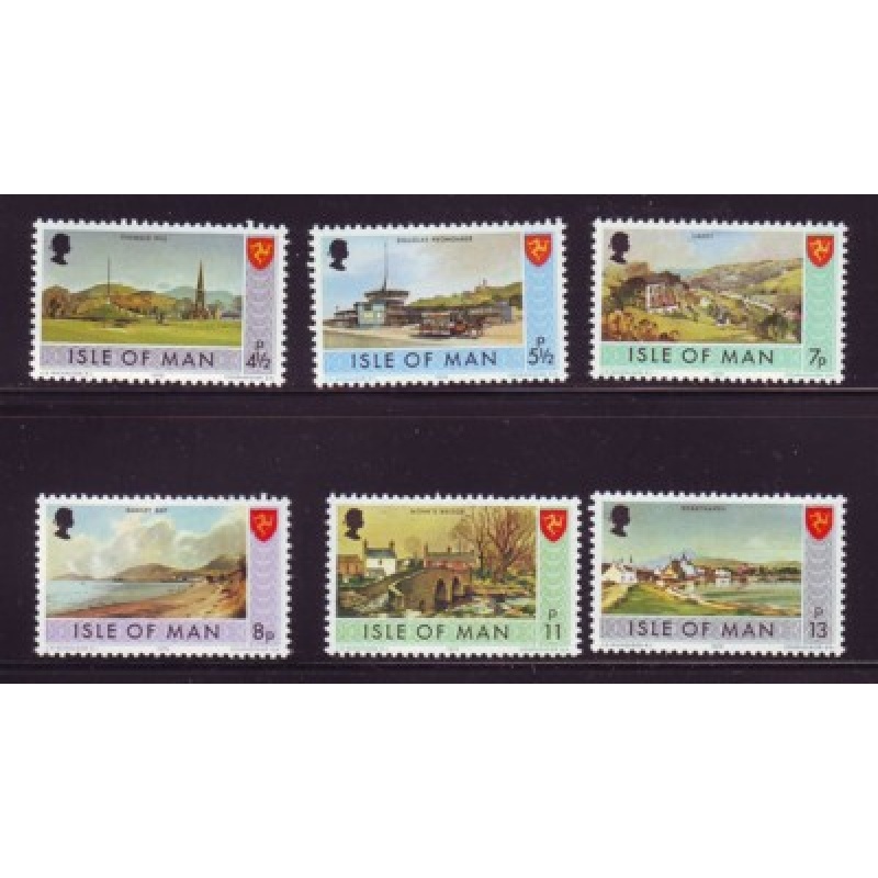 Isle of Man Sc 52-59 1975 views stamp set mint NH