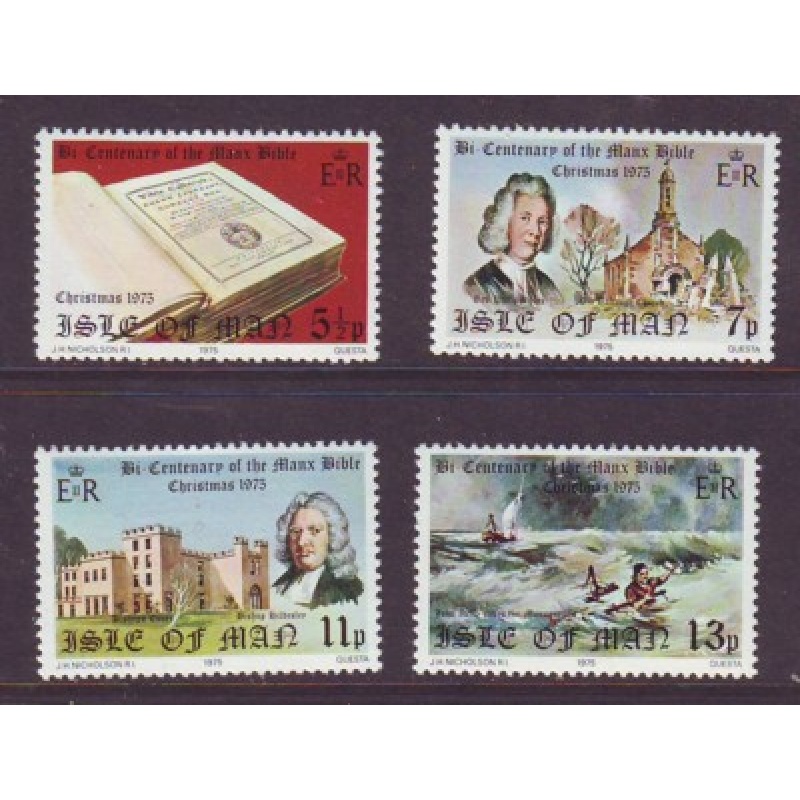 Isle of Man Sc 74-77 1975 Manx Bible stamp set mint NH