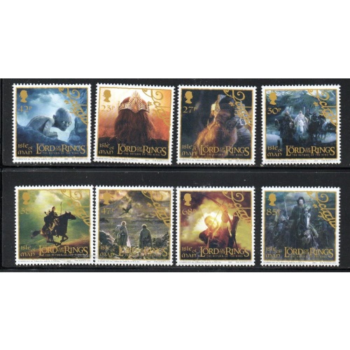 Isle of Man Sc 1013-1020 2003 Lord of the Rings stamp set mint NH