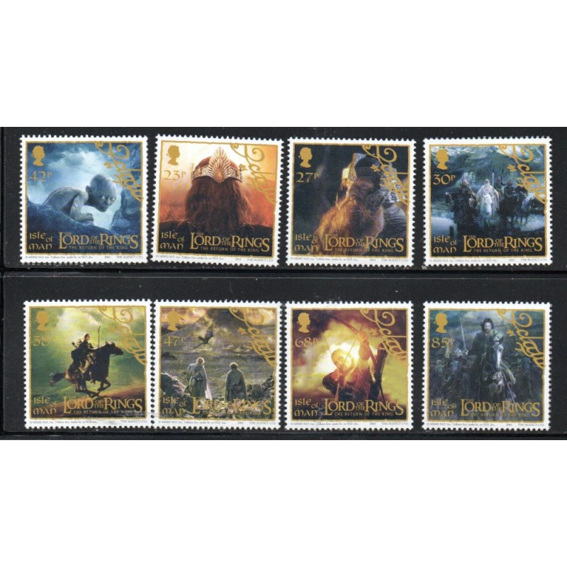 Isle of Man Sc 1013-1020 2003 Lord of the Rings stamp set mint NH