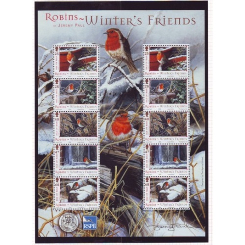 Isle of Man Sc 1073a 2004 Winter Robins stamp sheet mint NH