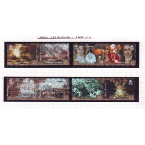 Isle of Man Sc 1082-1085 2005 Battle of Trafalgar stamp set mint NH
