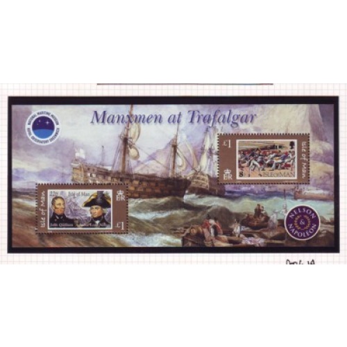 Isle of Man Sc 1086 2005 Battle of Trafalgar Anniversary stamp sheet mint NH