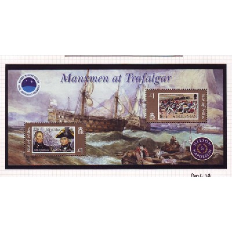 Isle of Man Sc 1086 2005 Battle of Trafalgar Anniversary stamp sheet mint NH