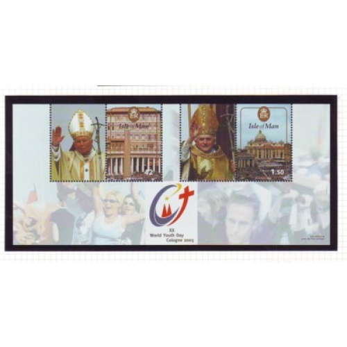 Isle of Man Sc 1120 2005 Pope & World Youth Day stamp sheet mint NH