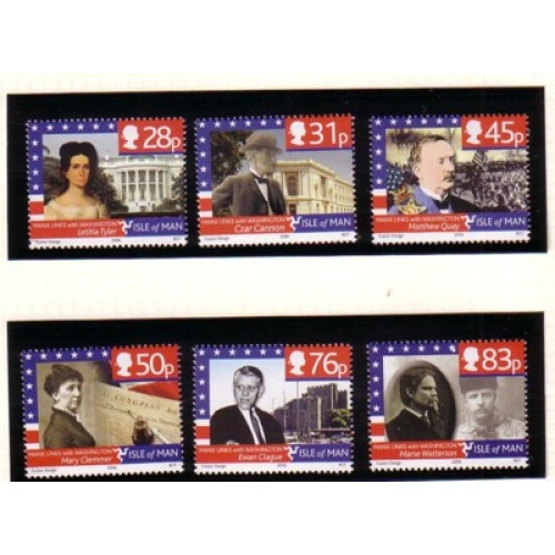 Isle of Man Sc 1151-1156 2006 Ties to Washington, DC, stamp set mint NH