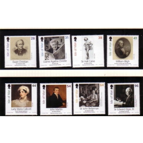 Isle of Man Sc 1163-1170 2006 Portrait Gallery Anniversary stamp set mint NH