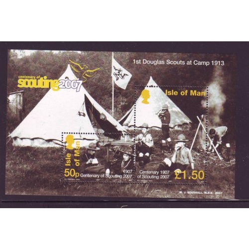 Isle of Man Sc 1188  2007Scouting Anniversary stamp sheet mint NH