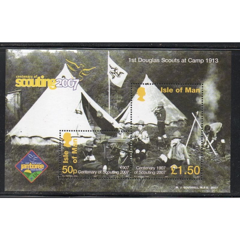 Isle of Man Sc 1188d  2007 Scouting Anniversary Jamboree Emblem stamp sheet mint NH
