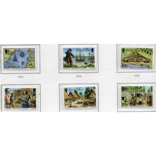 Isle of Man Sc 1202-1207 2007 Jamestown, VA. Anniversary  stamp set mint NH