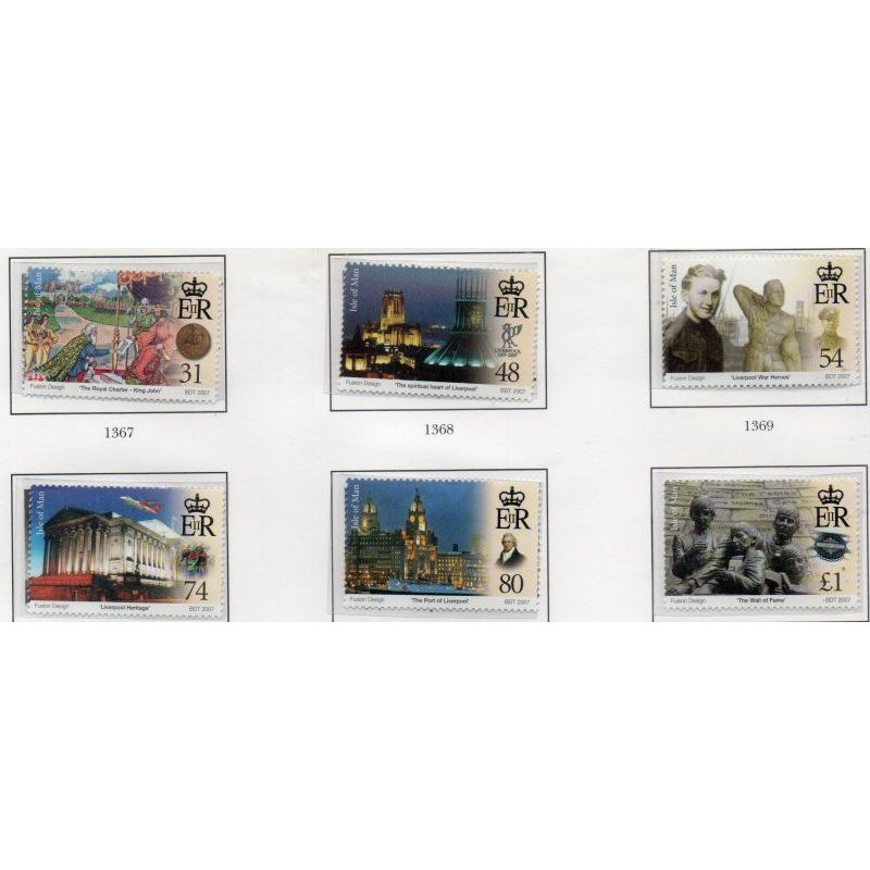 Isle of Man Sc 1209-1213  2007 Liverpool Charter Anniversary  stamp set mint NH