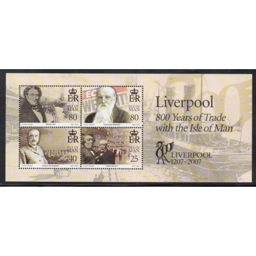 Isle of Man Sc 1214  2007 Liverpool Charter Anniversary  stamp sheet mint NH