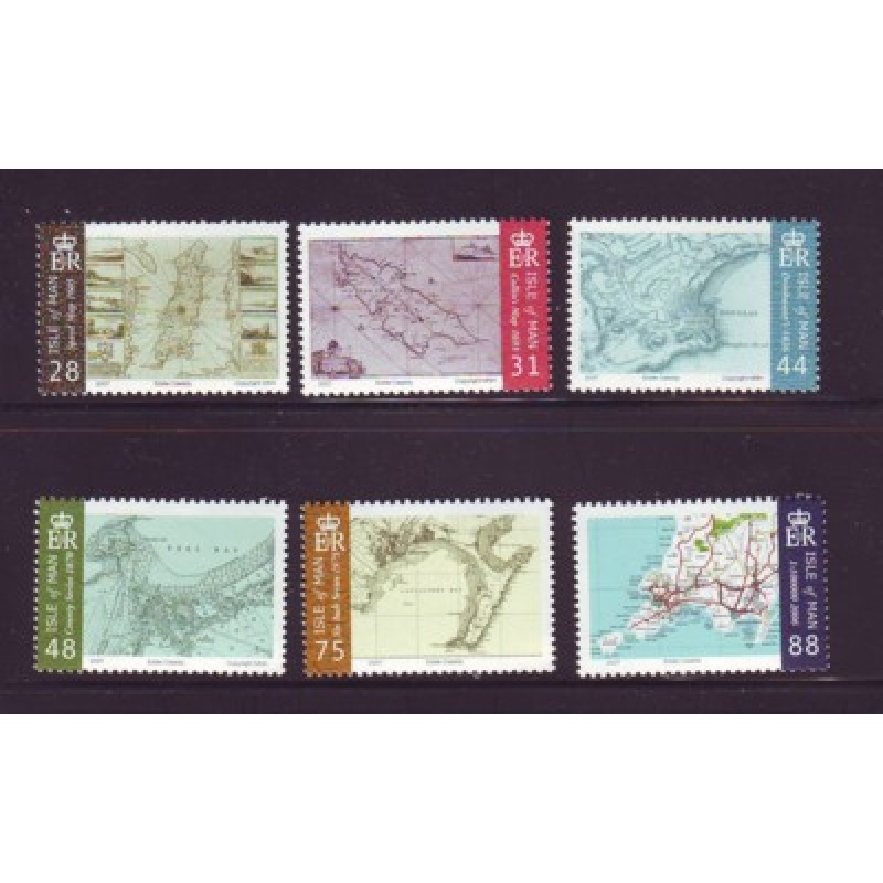 Isle of Man Sc 1215-1220  2007 Historic Maps  stamp set mint NH