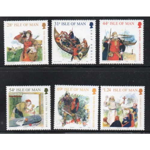Isle of Man Sc 1246-1251 2008 Vikings on Isle of Man stamp set mint NH