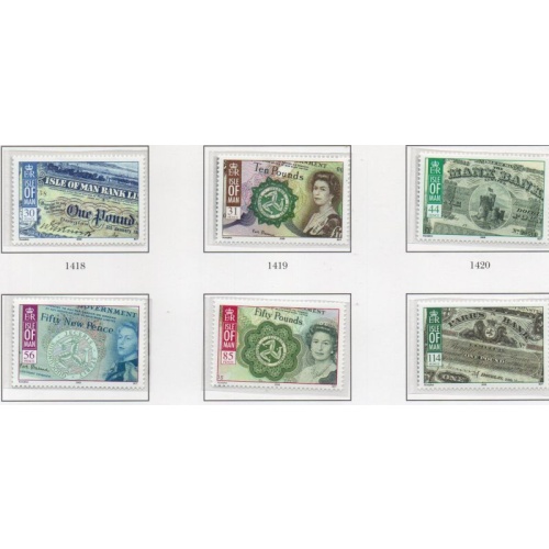 Isle of Man Sc 1252-1257 2008 Manx Bank Notes stamp set mint NH
