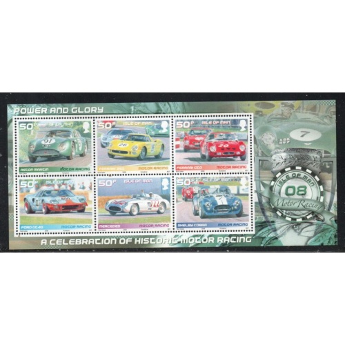 Isle of Man Sc 1274 2008  Race Cars stamp sheet mint NH