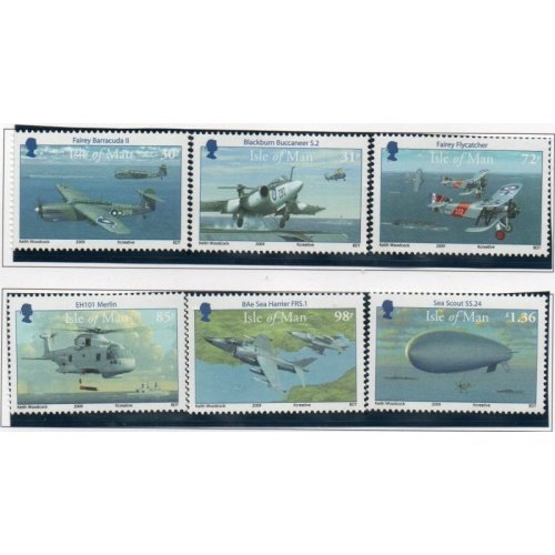 Isle of Man Sc 1299a-1300c 2009 Naval Aviation stamp set mint NH