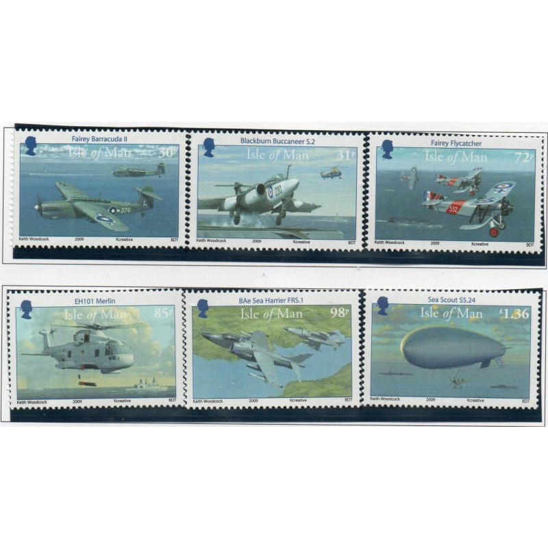 Isle of Man Sc 1299a-1300c 2009 Naval Aviation stamp set mint NH