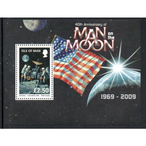Isle of Man Sc 1318 2009 Man on Moon Anniversary stamp sheet mint NH