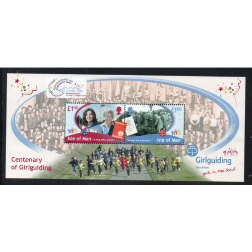 Isle of Man Sc 1365b 2010 Girls Guides Camp ovpt  stamp sheet mint NH