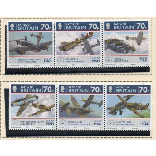 Isle of Man Sc 1366-1367 2010 Battle of Britain Anniversary stamp set mint NH