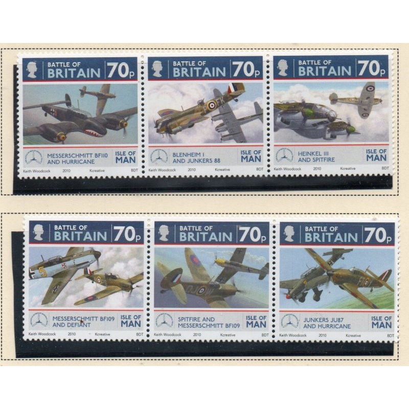 Isle of Man Sc 1366-1367 2010 Battle of Britain Anniversary stamp set mint NH