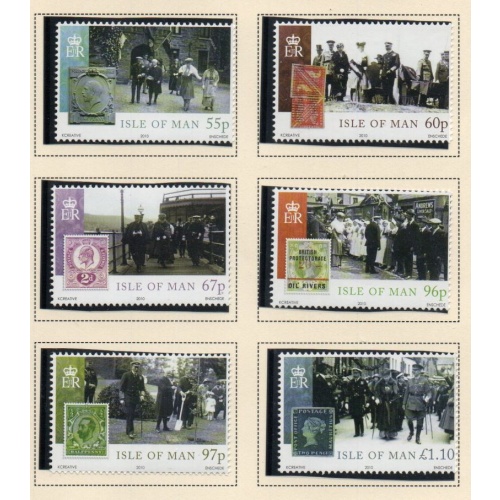 Isle of Man Sc 1369-1374 2010 Accession of George V stamp set mint NH