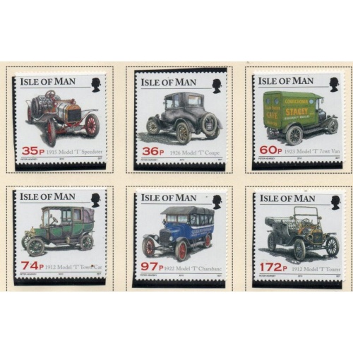 Isle of Man Sc 1375-1380 2010 Model T Fords stamp set mint NH