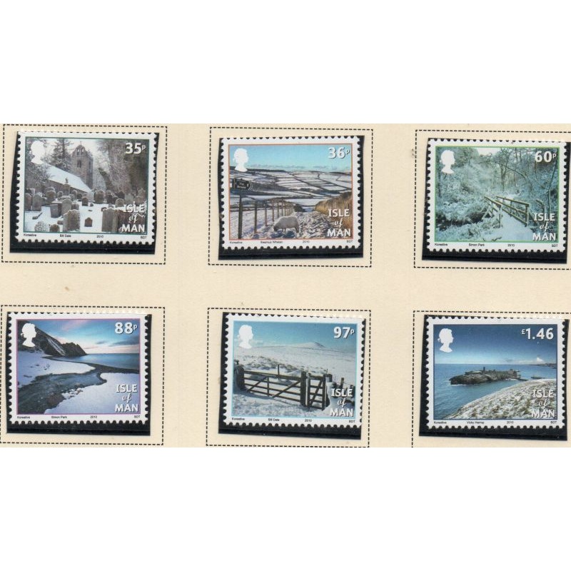 Isle of Man Sc 1401-1406 2010 Snowfall Photos stamp set mint NH