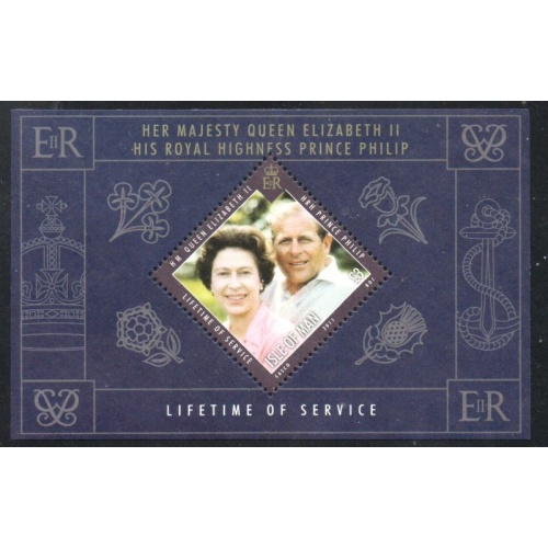 Isle of Man Sc 1414 2011  £3 Service of QE II & Prince Philip stamp sheet mint NH