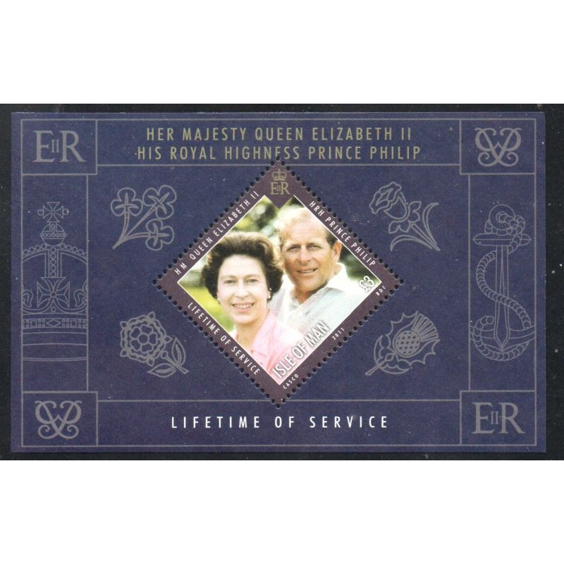 Isle of Man Sc 1414 2011  £3 Service of QE II & Prince Philip stamp sheet mint NH