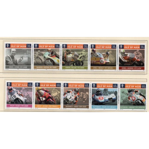 Isle of Man Sc 1423-1424 2011 Greatest TT Motorcycle Races stamp set mint NH