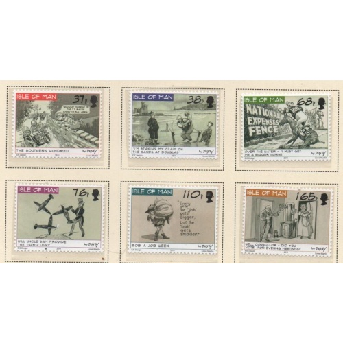 Isle of Man Sc 1436-1441 2011 Political Cartoons by Dusty Miller stamp set mint NH