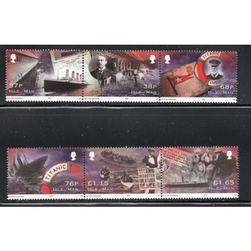Isle of Man Sc 1491-1492 2012 Sinking of Titanic Anniversary stamp set mint NH