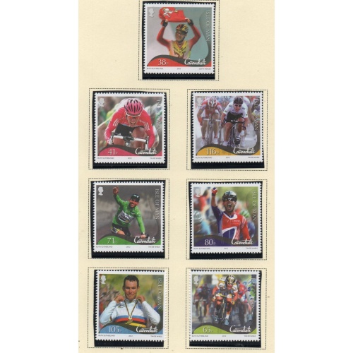 Isle of Man Sc 1506-1512 2012 Cavendish, Cyclist, stamp set mint NH