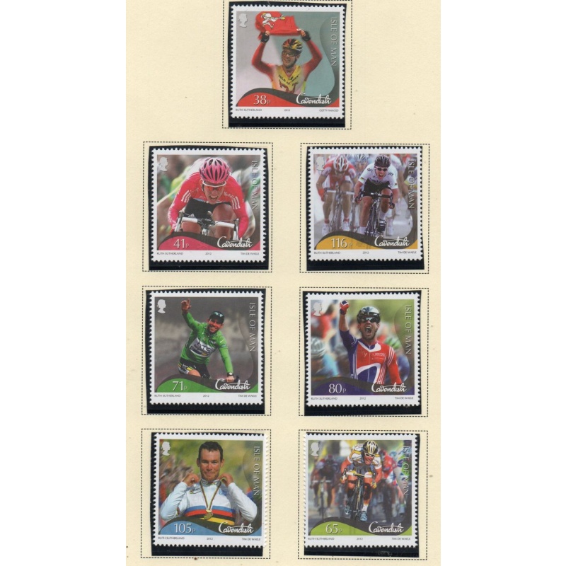 Isle of Man Sc 1506-1512 2012 Cavendish, Cyclist, stamp set mint NH