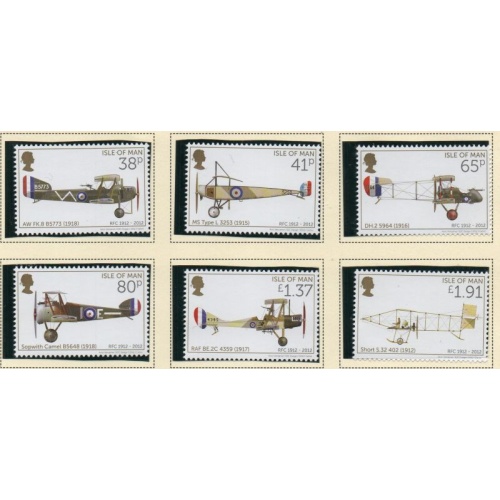 Isle of Man Sc 1521-1526 2012 Military Aircraft stamp set mint NH