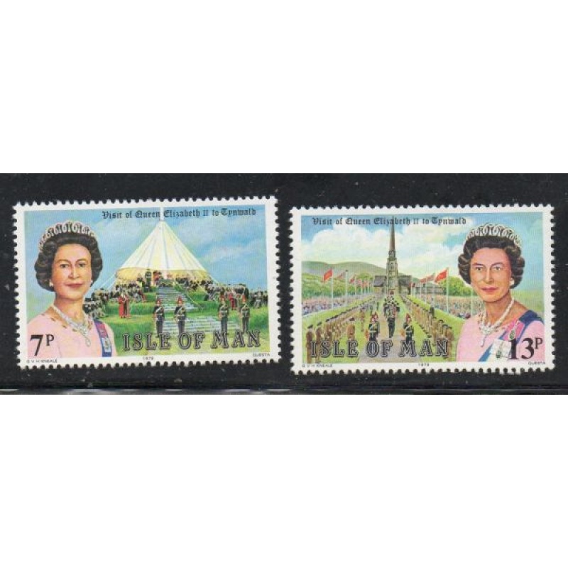 Isle of Man Sc 154-155 1979 Royal Visit QE II stamp set mint NH
