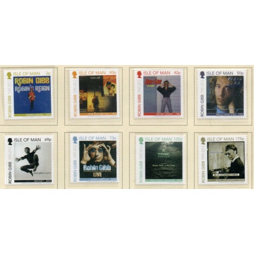 Isle of Man Sc 1567-1574 2013 Robin Gibb, Singer, stamp set mint NH