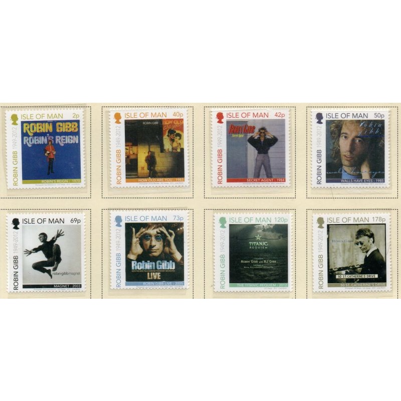Isle of Man Sc 1567-1574 2013 Robin Gibb, Singer, stamp set mint NH