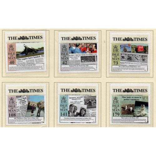Isle of Man Sc 1589-1594 2013 The Times Anniversary stamp set mint NH