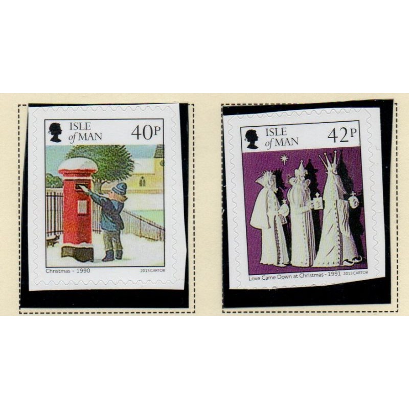 Isle of Man Sc 1609-1610 2013 Christmas self adhesive stamp set mint NH