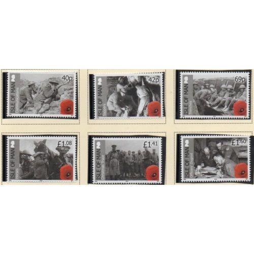 Isle of Man Sc 1620-1625 2014 WW I Anniversary stamp set mint NH