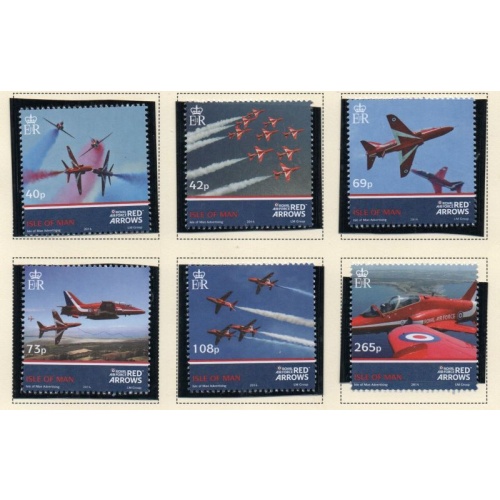 Isle of Man Sc 1627-1632 2014 RAF Red Arrow Aerobatic Team stamp set mint NH