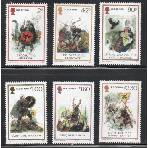 Isle of Man Sc 1646-1651 2014 Battle of Clontarf Anniversary stamp set mint NH