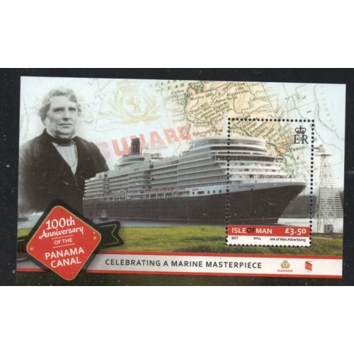 Isle of Man Sc 1666 2014 Panama Canal MS Queen Elizabeth stamp sheet mint NH
