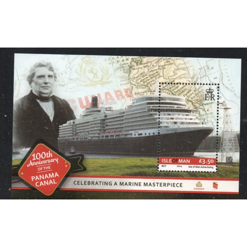 Isle of Man Sc 1666 2014 Panama Canal MS Queen Elizabeth stamp sheet mint NH