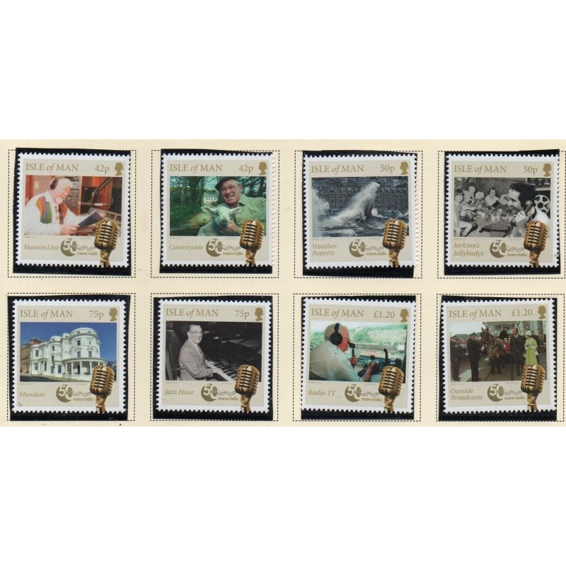 Isle of Man Sc 1672-1679 2014 Manx Radio Anniversary stamp set mint NH