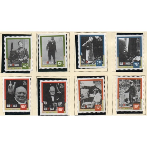 Isle of Man Sc 1690-1697 Sir Winston Churchill stamp set mint NH
